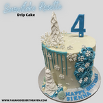 SNOWFLAKE ROSETTE DRIP CAKE