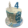 SNOWFLAKE ROSETTE DRIP CAKE