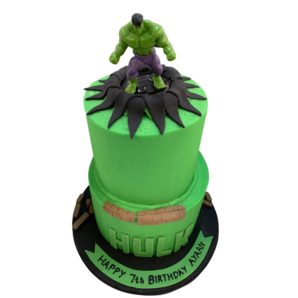 GREEN MONSTER THEME CELEBRATION CAKE