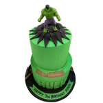 GREEN MONSTER THEME CELEBRATION CAKE