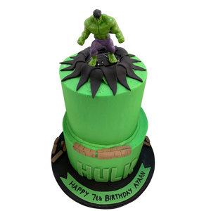 GREEN MONSTER THEME CELEBRATION CAKE
