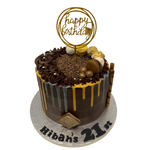 GOLD SILVER DOUBLE DRIP CAKE