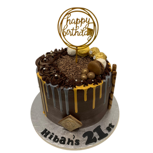 GOLD SILVER DOUBLE DRIP CAKE