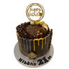 GOLD SILVER DOUBLE DRIP CAKE