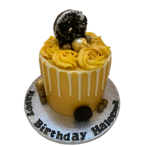 GOLD DONUT DRIP CAKE