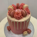 PINK MACARON DRIP CAKE