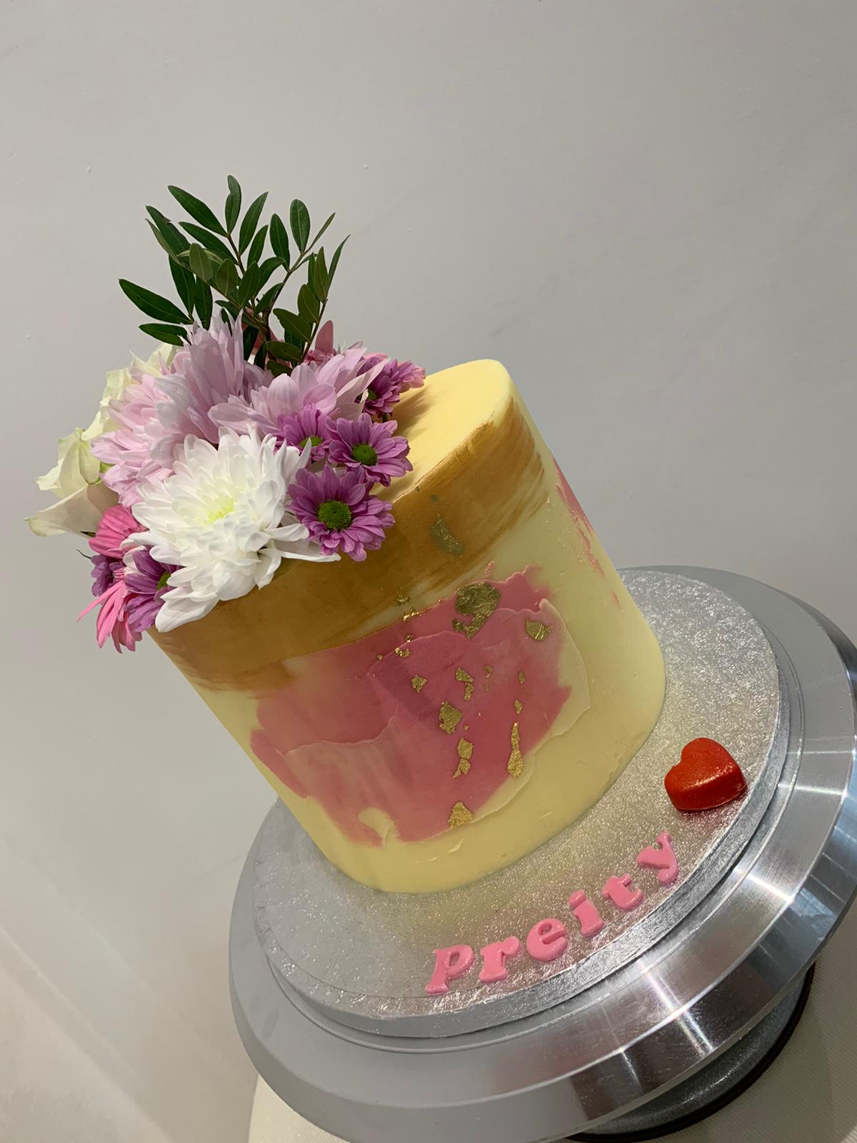 GOLD ART - FLOWER CAKE