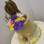FLOWER MACSAIL GOLD LEAF DRIP CAKE