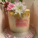 PINK & GOLD FLOWER CAKE