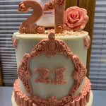 ROSE GOLD FRAME - TWO TIER CAKE