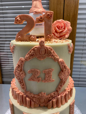 ROSE GOLD FRAME - TWO TIER CAKE