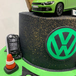 GREEN CAR THEME CAKE