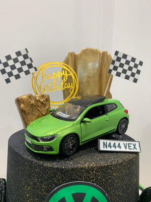 GREEN CAR THEME CAKE