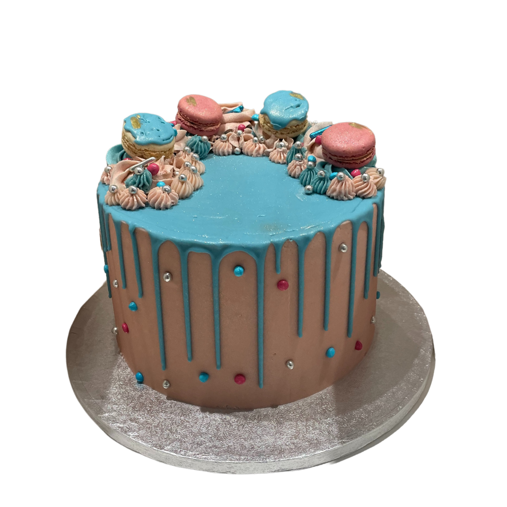 AZURE AND PINK GENDER REVEAL CAKE