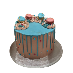 AZURE AND PINK GENDER REVEAL CAKE