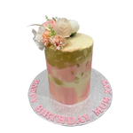 ARTY GOLD & PINK OCCASION CAKE
