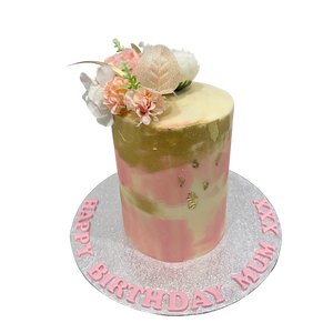 ARTY GOLD & PINK OCCASION CAKE