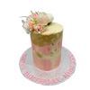ARTY GOLD & PINK OCCASION CAKE