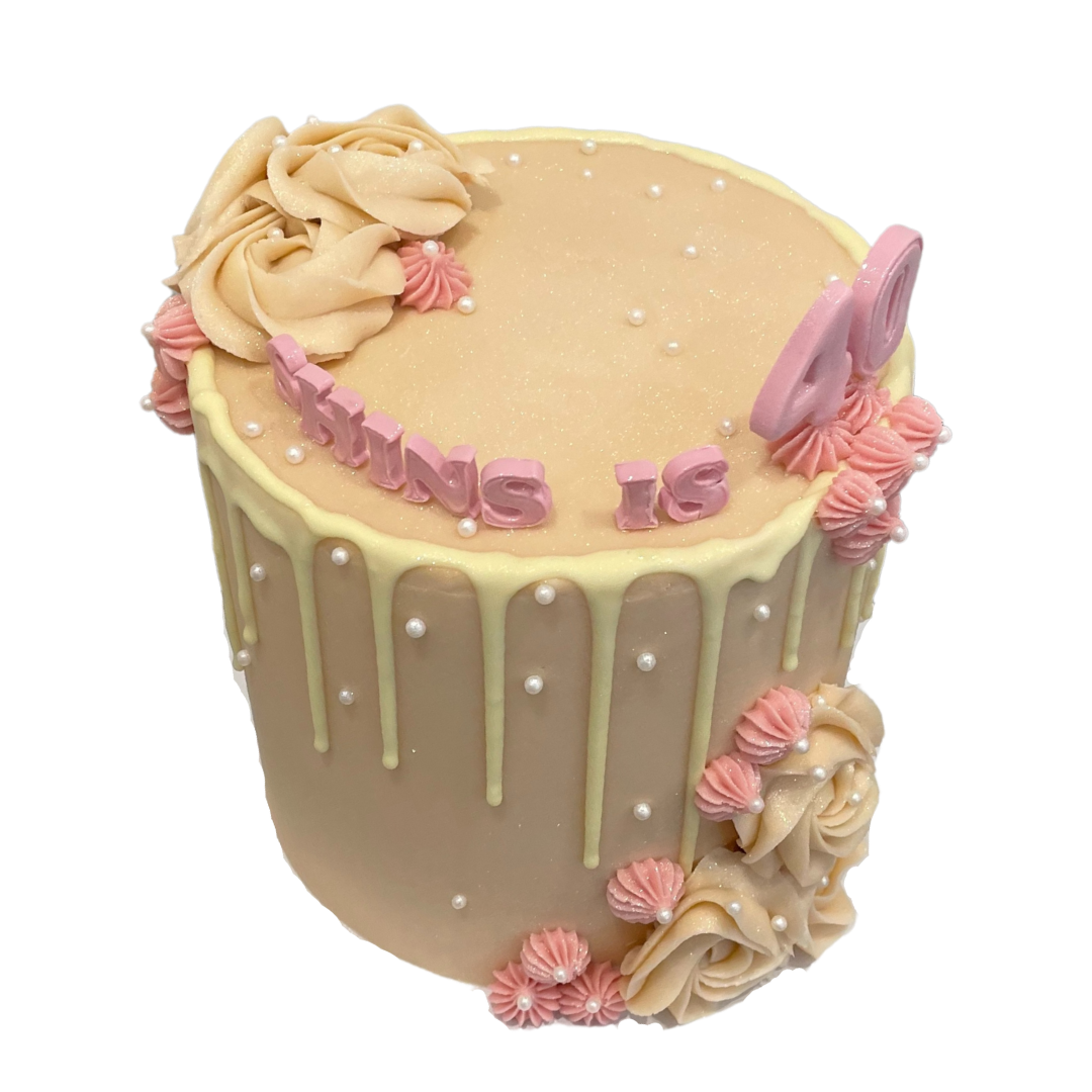 CREAM DRIP PEARL OCCASION CAKE