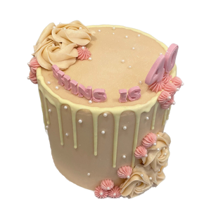 CREAM DRIP PEARL OCCASION CAKE