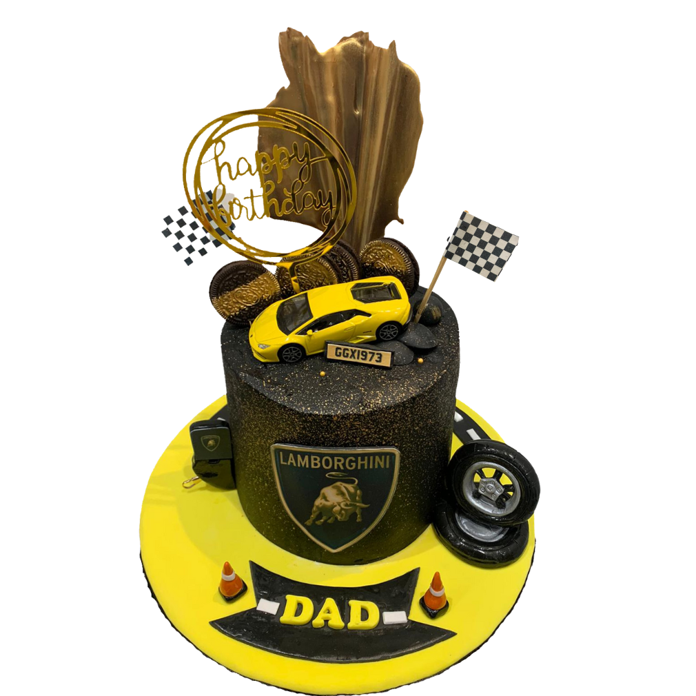 SPORTS CAR WITH SAIL CELEBRATION CAKE