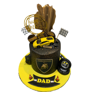 SPORTS CAR WITH SAIL CELEBRATION CAKE