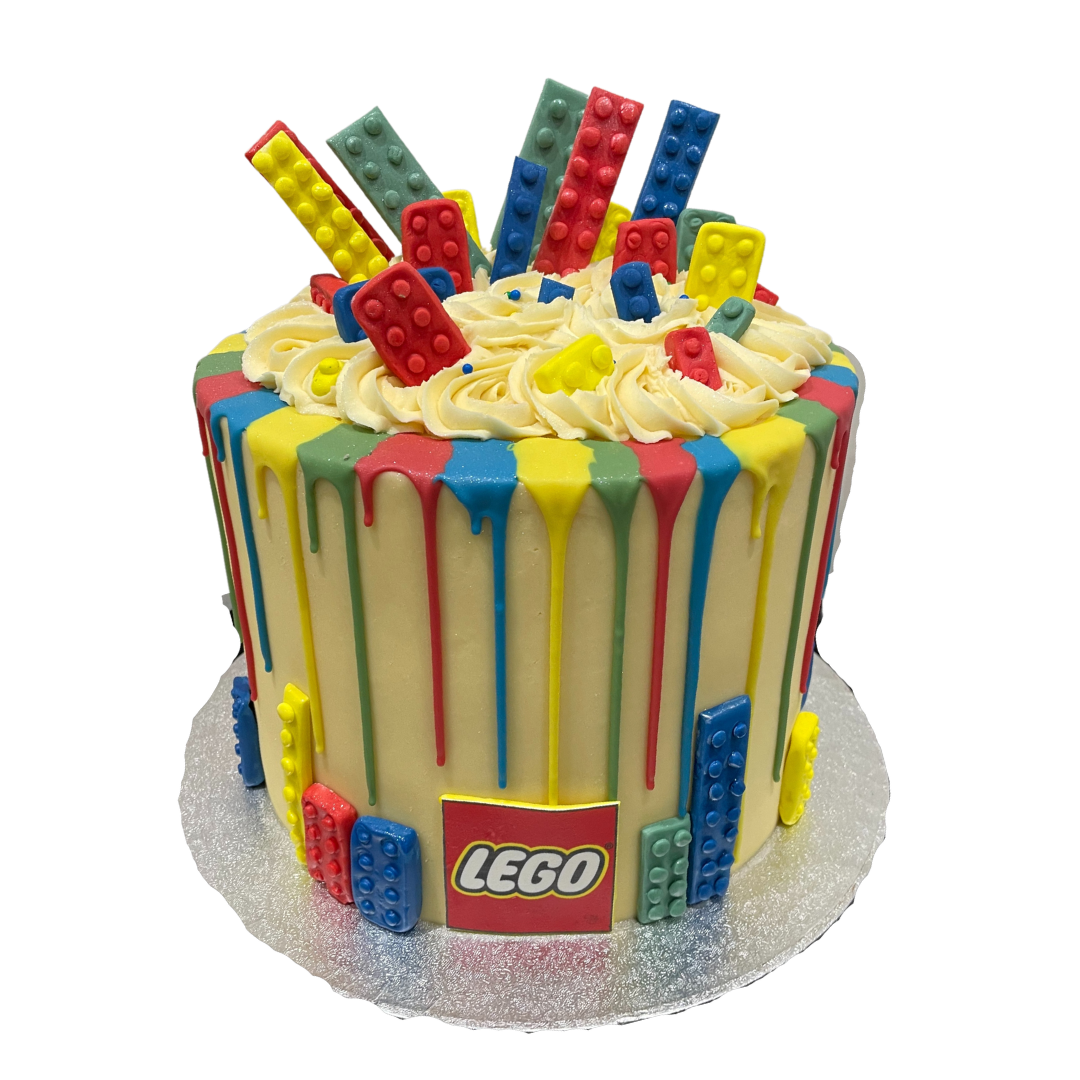 LEGO THEMED MULTI-DRIP CAKE