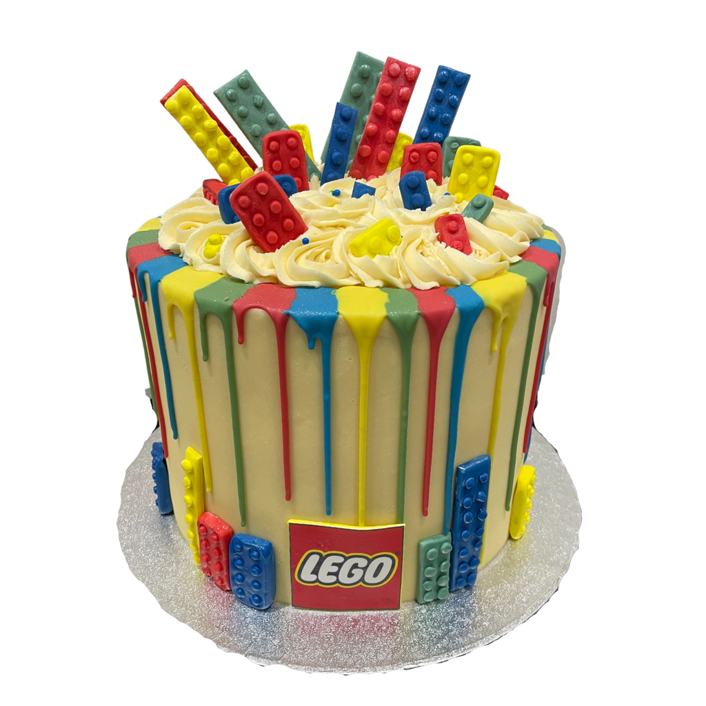 LEGO THEMED MULTI-DRIP CAKE