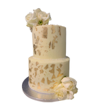 WHITE GOLD ROSE TIER CAKE