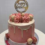 PINK MACARON DRIP CAKE