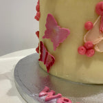 PINK BUTTERFLY & ROSE CAKE