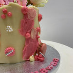 PINK BUTTERFLY & ROSE CAKE