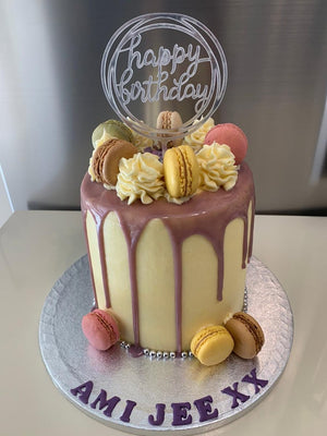 PURPLE DRIP MACAROON CAKE