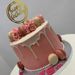 PINK MACARON DRIP CAKE