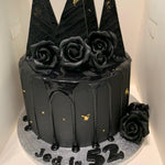 BLACK SHARD & GOLD LEAF CAKE