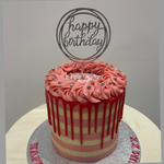 BABY PINK STRIPE AND DRIP CAKE