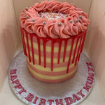 BABY PINK STRIPE AND DRIP CAKE