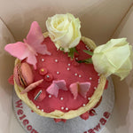 PINK BUTTERFLY & ROSE CAKE