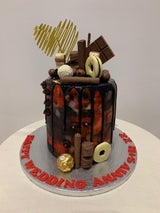 BLACK & RED ART DRIP CAKE