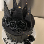 BLACK SHARD & GOLD LEAF CAKE