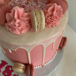 PINK MACARON DRIP CAKE